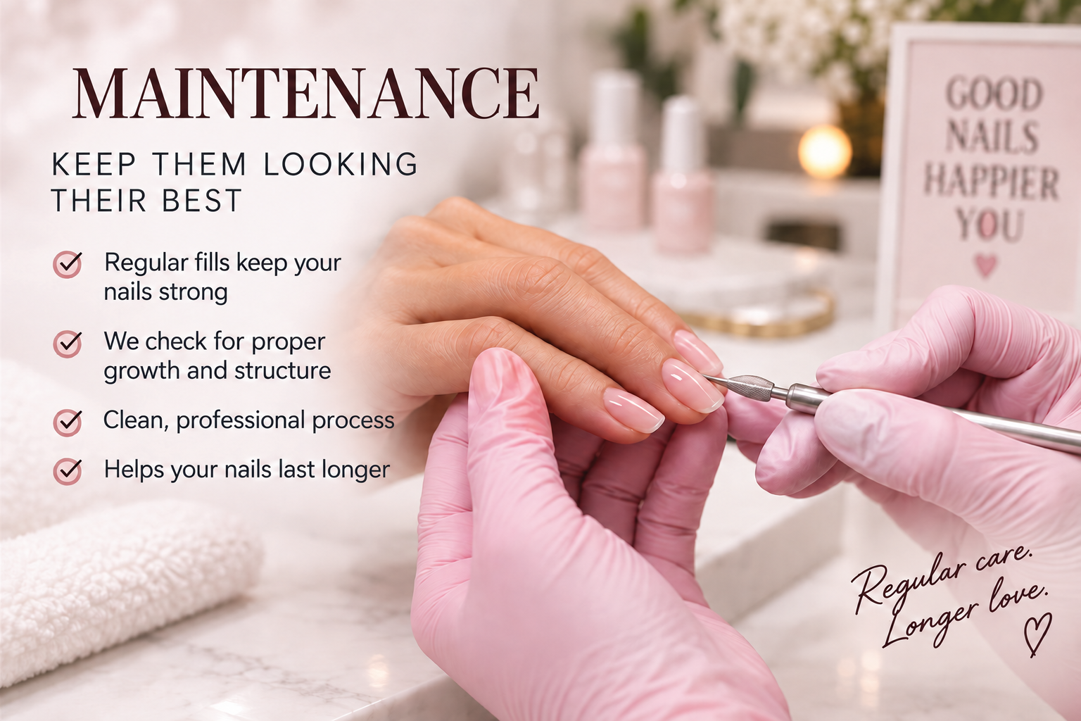 Professional nail maintenance and fill-in appointment